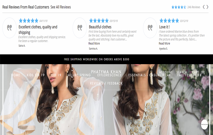 PHATYMA KHAN CLOTHING LABEL | WEB DESIGN & DEVELOPMENT PROJECT